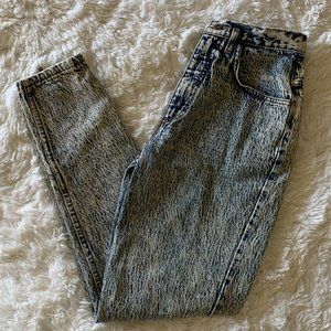 🎉HP🎉VTG 1980s BONJOUR Junior Size 7/8 Acid Wash Blue High Rise Tapered Jeans